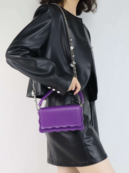 Purple Leather Crossbody Bag | Handbag for women
